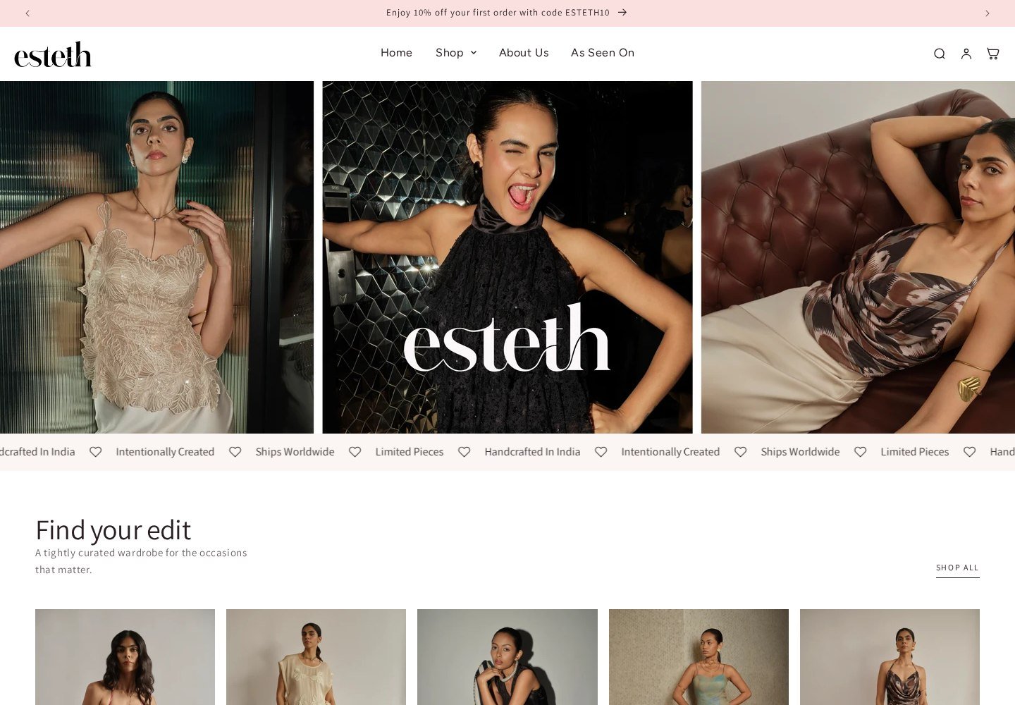 Esteth public website desktop capture