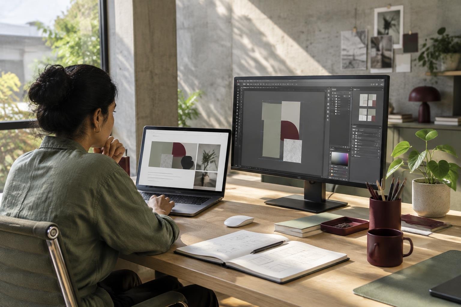 Illustrative digital studio workspace